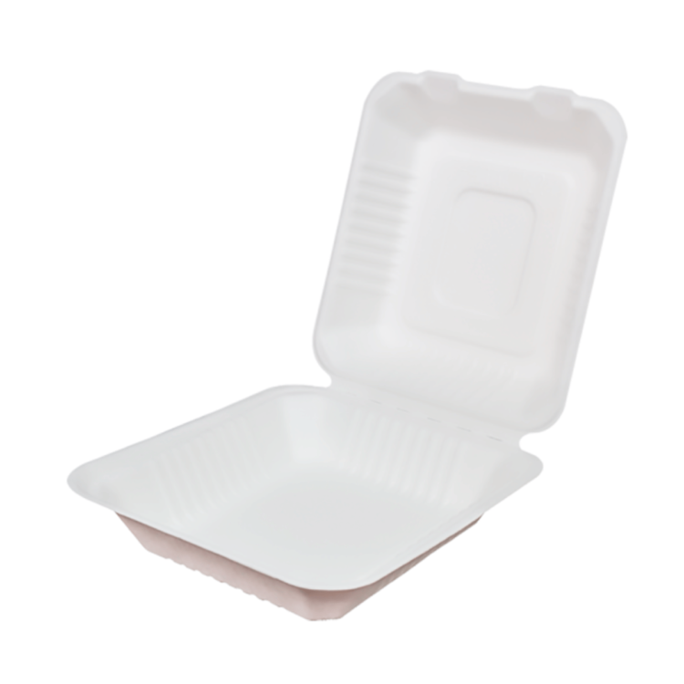 ENVASE FAST FOOD FIBRA CAÑA DE AZÚCAR 210x200x78mm