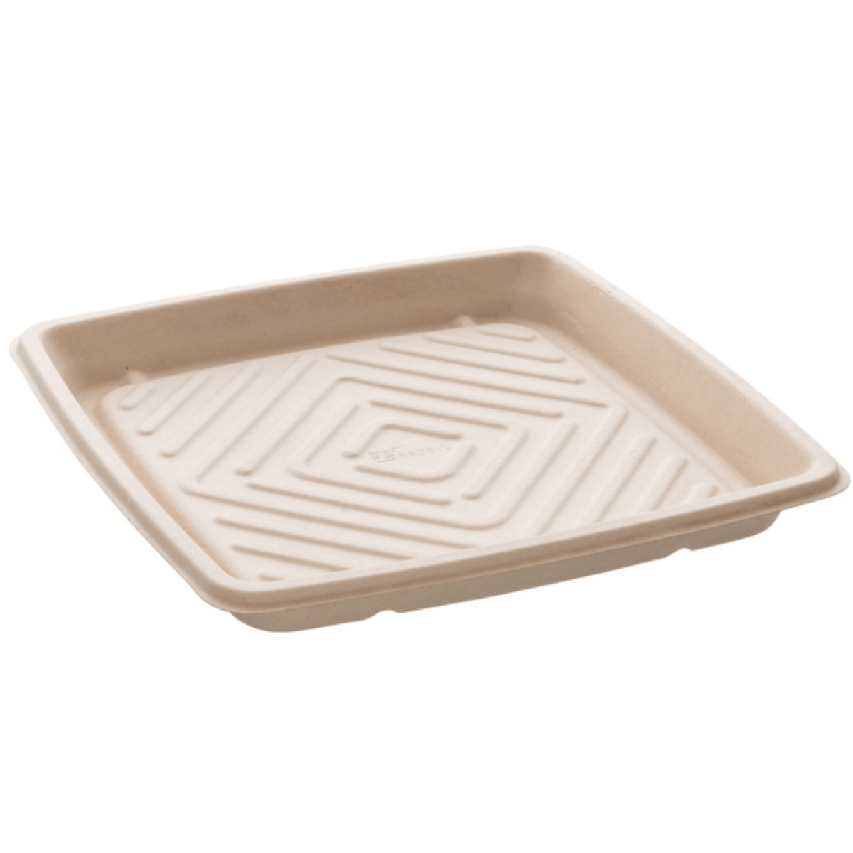 Plato cuadrado de 40x40 cm, diseño elegante y resistente, ideal para presentaciones gastronómicas en hostelería y eventos.