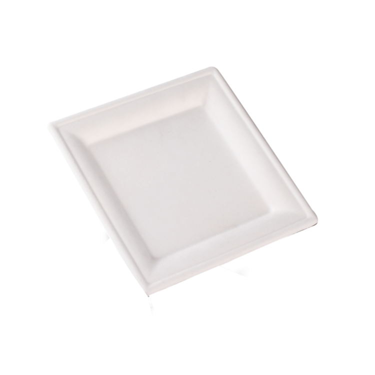 PLATO CUADRADO DE CAÑA DE AZUCAR 200X200mm