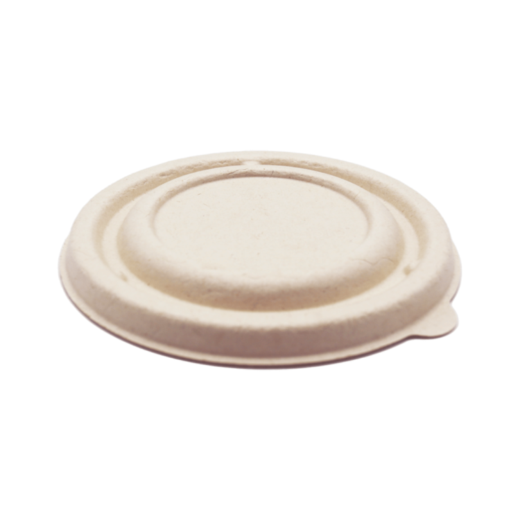 Tapa de pulpa biodegradable para bowl redondo Ø13 cm, ecológica, resistente y perfecta para hostelería sostenible.