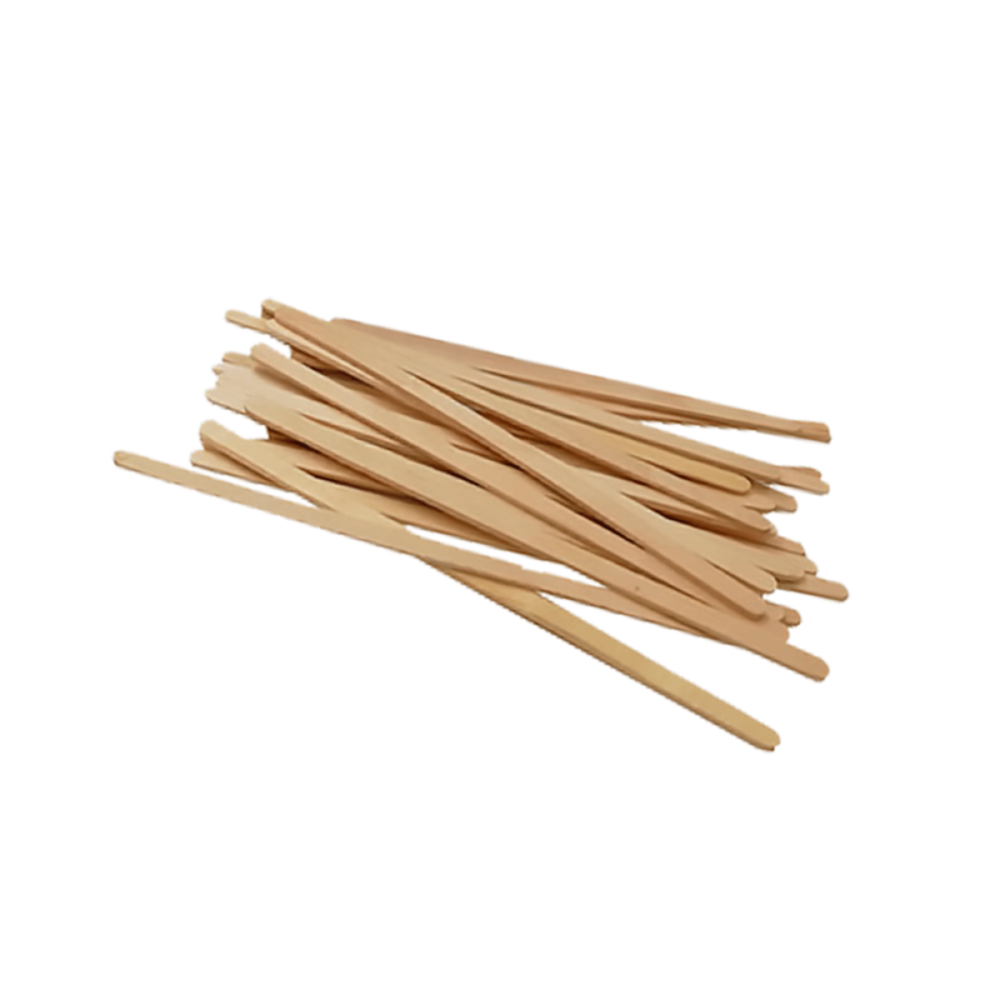 Removedor de madera de 14 cm, ecológico y resistente, ideal para mezclar bebidas calientes o frías en cafeterías y hostelería.