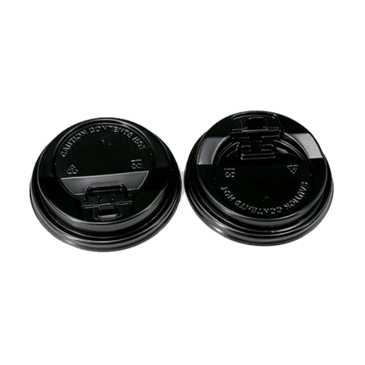 Tapa travel negra de 8 cm para vasos de 8oz y 12oz, segura y elegante, ideal para bebidas para llevar en hostelería y cafeterías.