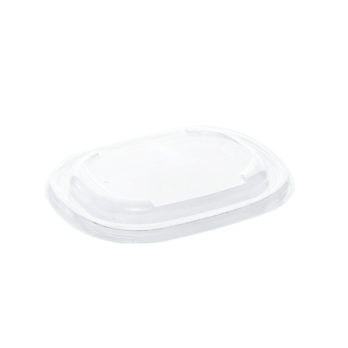Tapa de rPET reciclable para bowl ovalado Eco Street (19 x 15 cm), resistente y diseñada para hostelería sostenible.